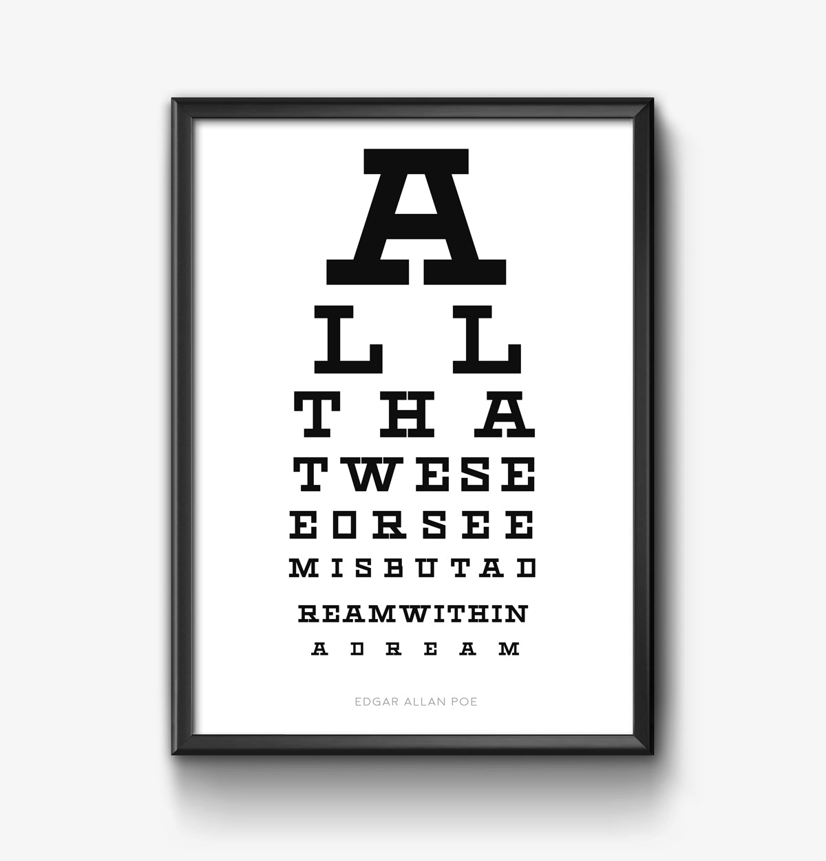 Edgar Allan Poe Eyechart | Sustainable Print