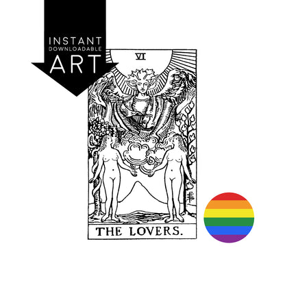 Female/Female | The Lesbian Lovers Tarot Card | Digital Print