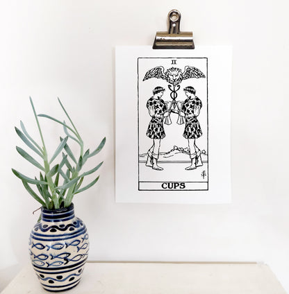 Male/Male | The Two of Cups| Gay Tarot Card | Sustainable Print