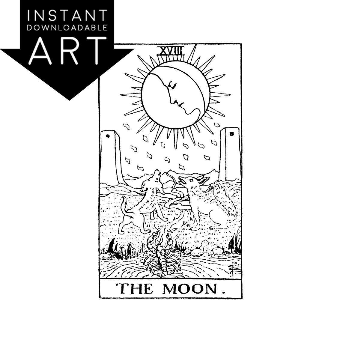 The Moon Tarot Card | Digital Print