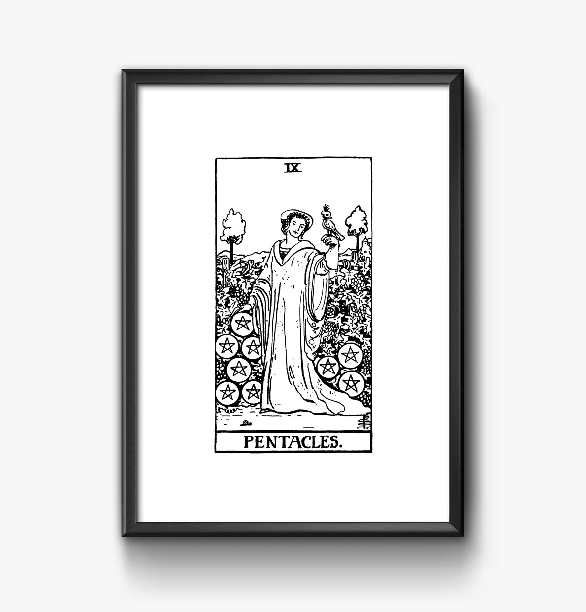 Nine of Pentacles Tarot Card | Digital Print