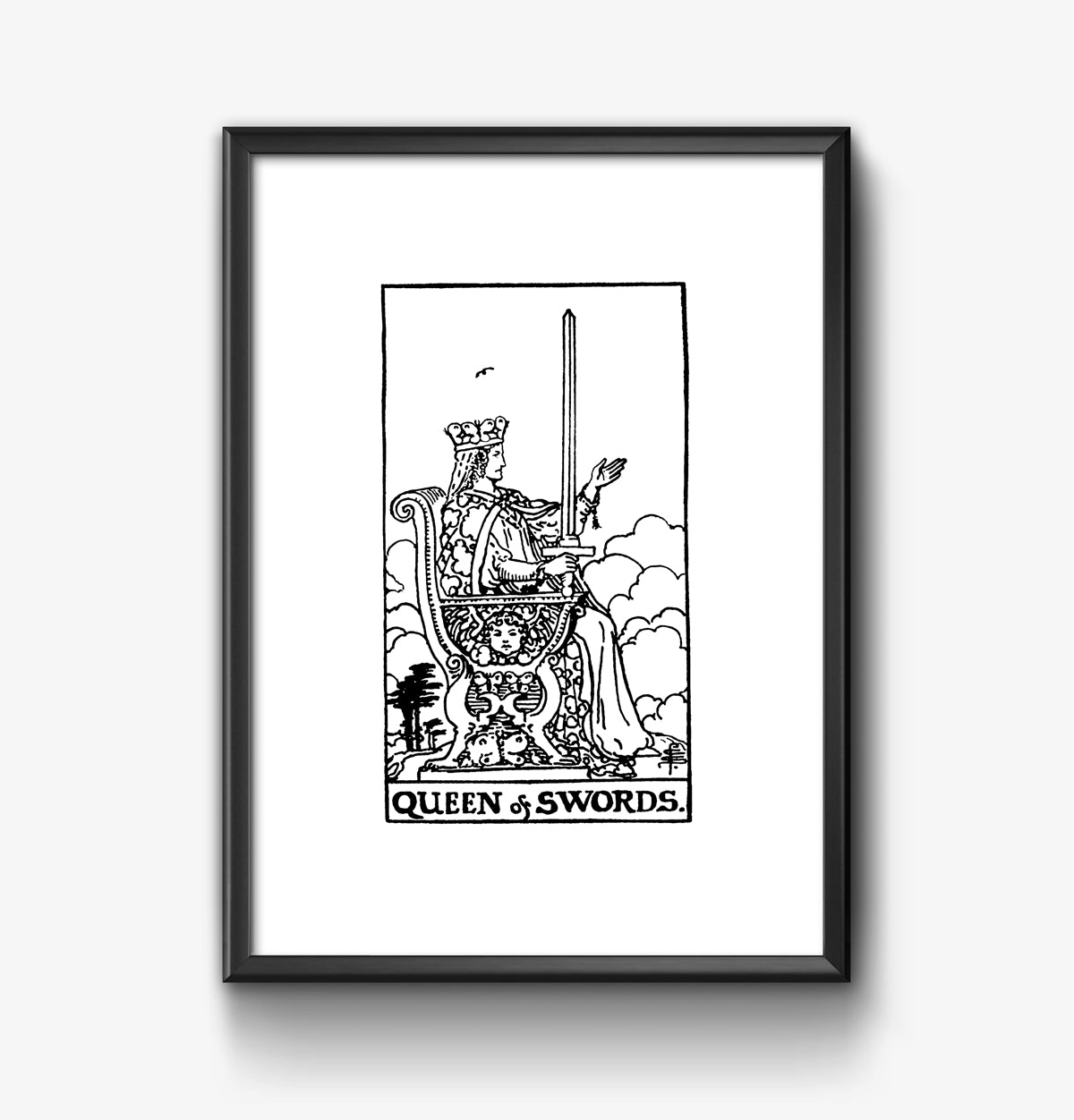 Queen of Swords Tarot Card | Digital Print