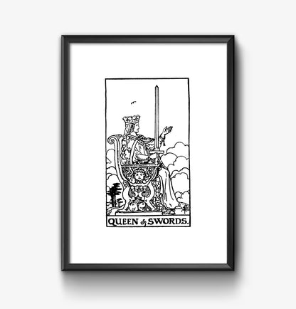 Queen of Swords Tarot Card | Digital Print