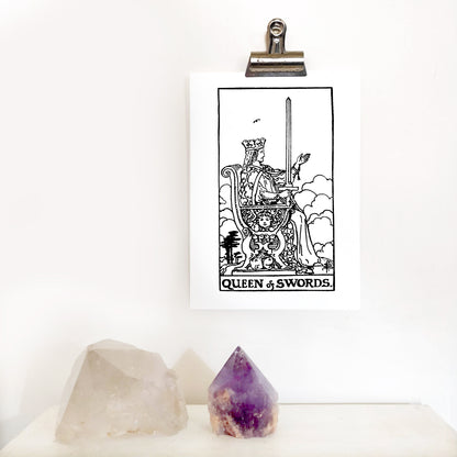 Queen of Swords Tarot Card | Digital Print