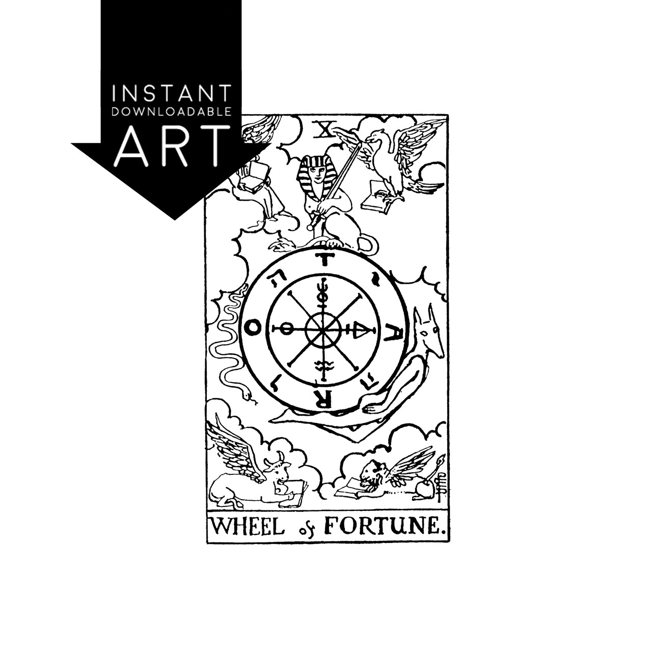 The Wheel of Fortune Tarot Card | Digital Print